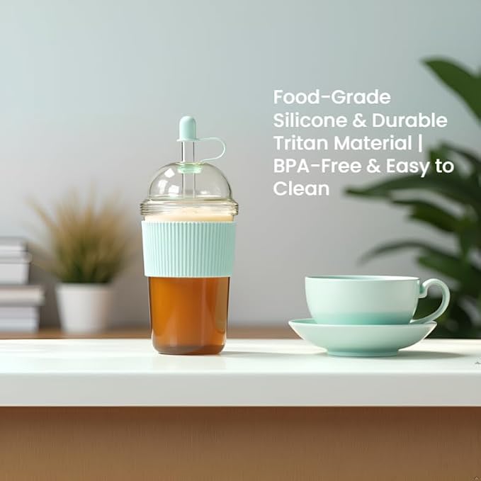 Reusable Ices Coffee Cups with Lids and Straws 17oz, Boba Cup with Straw - Image 5