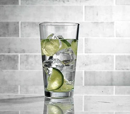 Drinking Glasses Set. Highball Glass Cups 17 oz by Home Essentials Water Colins Cooler Beverage Glassware. For the Bar, Beer, Juice, Iced Tea, and Cocktails. Dishwasher Safe. (Set of 4)