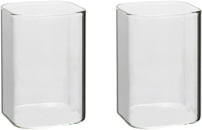 Tupalizy Square Glass Cups Tumbler Highball Drinking Glasses by Tupalizy