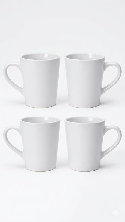 Minimalist White Ceramic Coffee Mug Set by Unknown