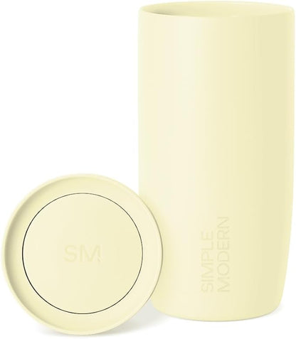 Simple Modern Insulated Travel Coffee Mug 360° Lid | 16oz | Yellow | Voyager by Unknown
