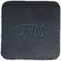 Ox & Pine Personalized Leather Coaster - Sold Individually or in Sets of 4 - Customize Inscription - 100% Full-Grain Leather – 4" Round or 4" Square (Square, Deep Ocean, 1 Individual Coaster)
