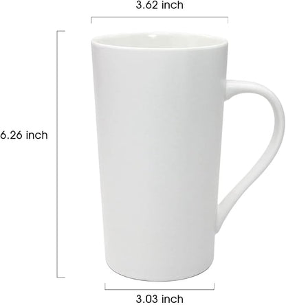 20oz Ceramic Coffee Mugs Set of 2, Large White Coffee Cups - Image 3