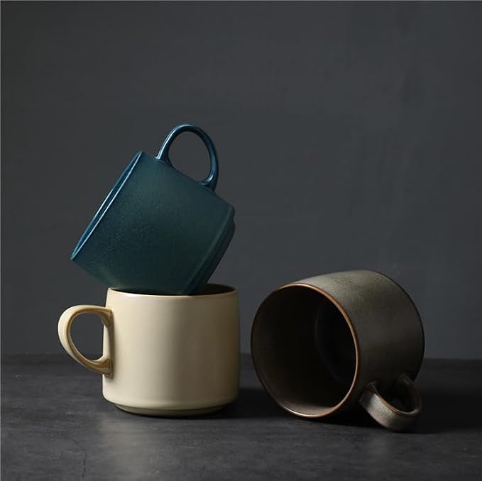 12oz Japanese Style Minimalistic Asian Rustic Reactive Glaze Ceramic Pottery - Image 6