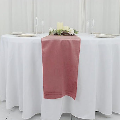 Balsa Circle 10 pcs 12x108-Inch Dusty Rose Premium Velvet Table Runners Wedding - Image 6
