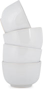 Elanze Designs Bistro Glossy Ceramic 4 inch Cute and Small Dessert Bowls Set of 4 - Perfect for Everyday uses from Snacks, Ice Cream, Candy and Treats, White