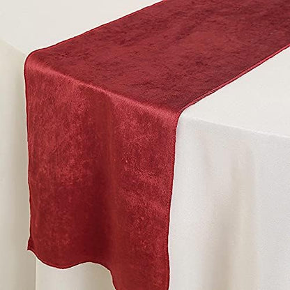 10 pcs 12x108-Inch Wine Premium Velvet Table Runners Wedding Reception Catering by BalsaCircle
