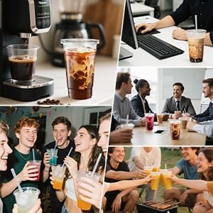 100 Pack 24 oz Leak-Proof Clear Plastic Cups - Image 8