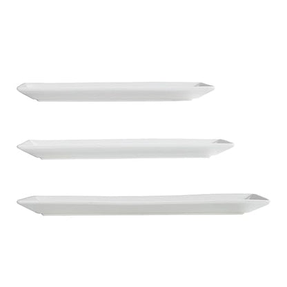 Amazon Basics 3-Piece Porcelain, Party Platter Appetizer, Dinner, Dessert Set, 12.75 inch, 11 inch, 10 inch, White
