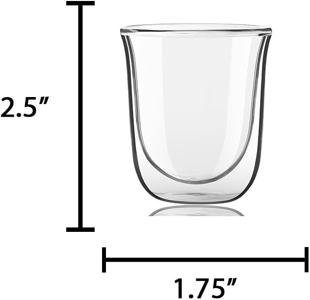 JoyJolt Javaah Double Walled Espresso Glasses Espresso Cups Set of 2 | 2-Ounces - Image 2