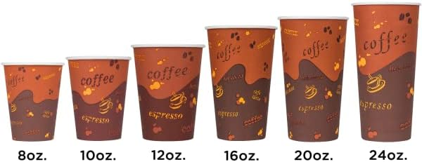 Karat 8 oz Coffee Cups, Café Theme Disposable Paper Hot Cups, 1000ct | C-K508 - Image 6