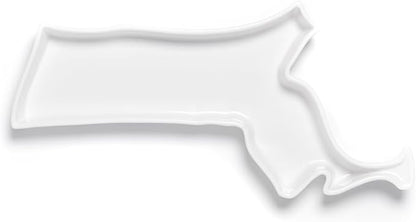 Massachusetts Shaped Baking Dish Serving Platter or Decorative Tray Charming Porcelain Bakeware Oven Microwave and Dishwasher Safe