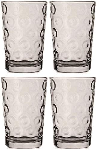 Circleware Circles Juice Drinking Glasses, 4 piece Set, Heavy Base Tumbler - Image 2