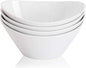 Buyajuju Porcelain Salad Bowls, 38 Ounce pasta bowls set of 4, 8 inch White by Buyajuju