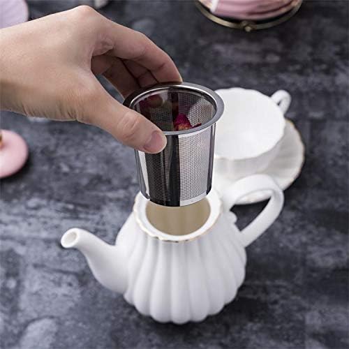 Jusalpha Porcelain Tea Set- 8 OZ Coffee/Teacup, Cup Holder, Serve of 6- - Image 6