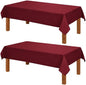Hiasan 2 Pack Faux Linen Red Square Tablecloth - Wrinkle and Stain Resistant Washable Table Cloth for Kitchen Dining Room Holiday Table Cover for Party Dinner, 70 x 70 Inch