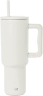 Simple Modern Tumbler with Handle and Straw | 40oz | Cream | Trek Tumbler by Unknown