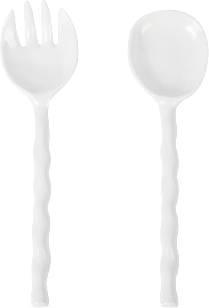 UP Wave Handle Melamine Salad Servers, Serving Utensil Set, Includes Serving by UPware