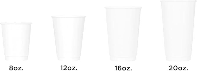 Karat 10 oz Double-Wall Insulated Coffee Cup White Paper Hot Cup - Image 7