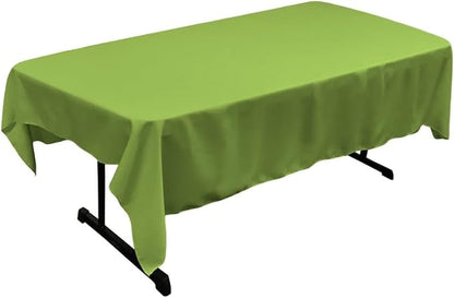 LA Linen Polyester Poplin Washable Rectangular Tablecloth, Stain and Wrinkle Resistant Table Cover 60x102, Fabric Table Cloth for Dinning, Kitchen, Party, Holiday 60 by 102-Inch, Lime 60 in x 102 in