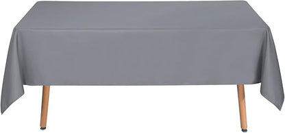 sancua Rectangle Tablecloth - 60 x 84 Inch - Stain and Wrinkle Resistant Washable Polyester Table Cloth, Decorative Fabric Table Cover for Dining Tables, Buffet Parties and Camping, Light Grey
