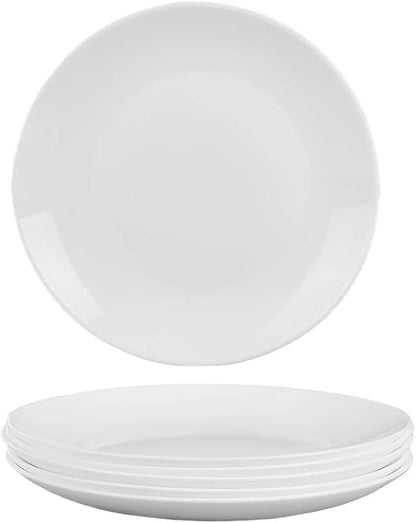 White Bone China Dinner Plates 10.5 Inch Set of 6 Microwave Dishwasher Safe | by Ygmackin