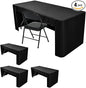 Nasitos 4 Pack Black Fitted Tablecloth for 4 Foot Tables-Open Back Rectangle Table Clothes Washable Tablecloth for Trade Show, Craft Show, Grad Party, Vendor Booth