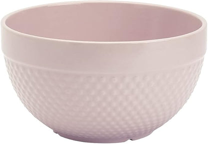 TTU Tabletops Gallery Hobnail Style 4 Piece Timeless Grey Stoneware Nesting Mixing Bowl Set for Baking and Cooking