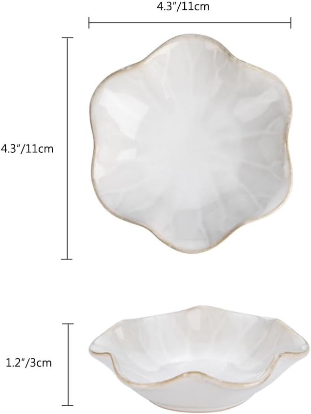 JAMEND CLXP 2PCS Lotus Leaf Shape Ring Holder Dish, Small Key Bowl, Ceramic - Image 7
