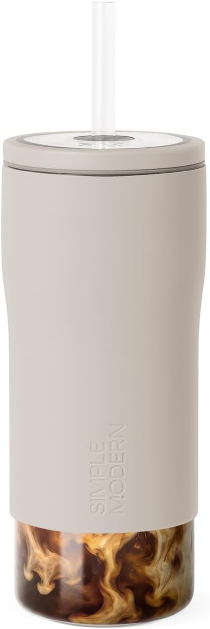Simple Modern Glass Iced Coffee Cup by Unknown