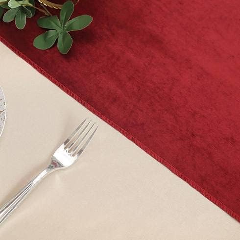 10 pcs 12x108-Inch Wine Premium Velvet Table Runners Wedding Reception Catering - Image 4