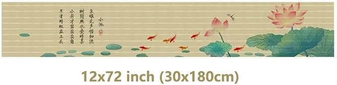 Asian Style Bamboo Table Runner, Ancient Chinese Paintings Zen Table Mat - Image 4