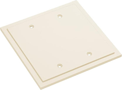 Henne Bery Modern Edge Decorative Wall Plate Switch Plate Outlet Cover, Durable Solid Zinc Alloy (Double Blank, Light Almond)