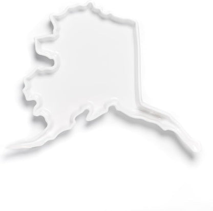 Alaska Shaped Baking Dish Serving Platter or Decorative Tray Charming Porcelain Bakeware Oven Microwave and Dishwasher Safe