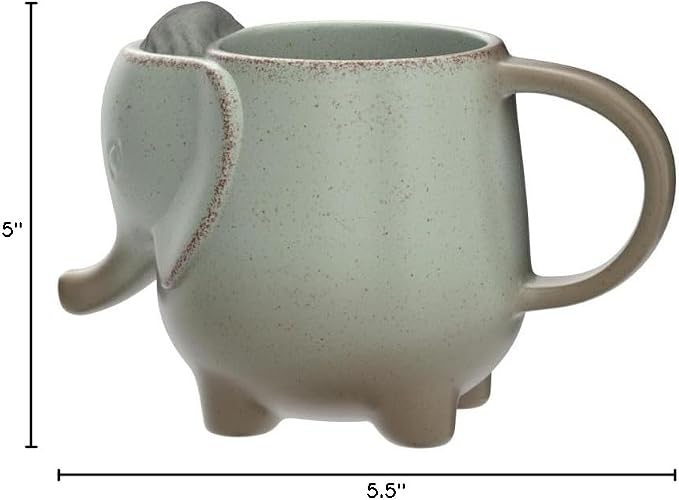 Ceramic 15oz Elephant Tea Mug Green - Image 2