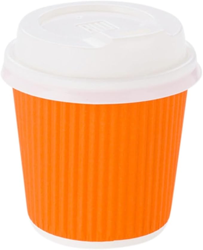 Restaurantware 4 Ounce Ripple Wall Disposable Coffee Cups, 500 Insulated Orange - Image 8