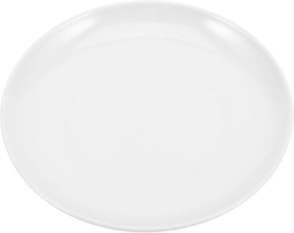 White Plastic Dinner Plates round 201mm Food Tray Sturdy Melamine Tableware for Home and Commercial Use Party Snack Serving Dishes