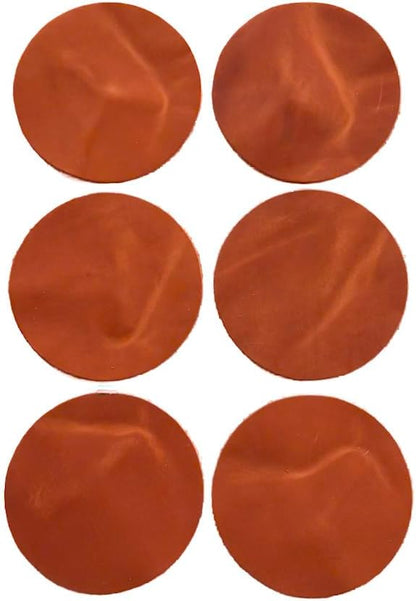 Real Natural Grain Leather Coasters – Durable Non-Slip Distressed Design by TheTanneryNYC