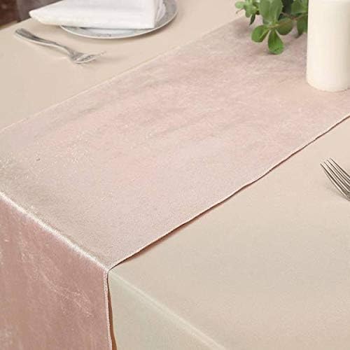 10 pcs 12x108-Inch Blush Premium Velvet Table Runners - Image 7