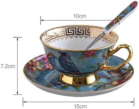 Bone China Cup& Saucer Set, 6.8oz- Birds& Trees - Image 2