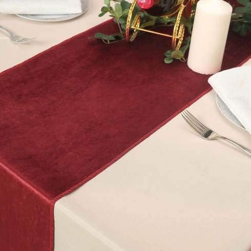 10 pcs 12x108-Inch Wine Premium Velvet Table Runners Wedding Reception Catering - Image 7