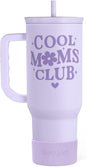 SANDJEST Gift for Mom - Cool Mom Club Stainless Steel Tumbler with Handle, Travel Coffee Mug for Moms - Gifts for Birthday Christmas Mothers Day, 40oz