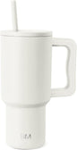 Simple Modern Tumbler with Handle and Straw | 30oz | Cream | Trek Tumbler by Unknown