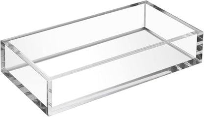 Acrylic Napkin Holder Tray, 8mm Thick Bathroom Guest Towel Holder | Vanity by HIIMIEI