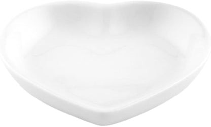 Restaurantware Porcelain Heart Mini Plates, 10 Reusable Dishwasher Safe Plates, 1 oz, Microwavable, Oven-Ready, White, Ideal for Weddings, Appetizer Dessert Plates