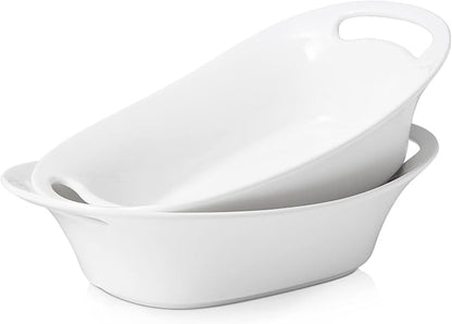 DOWAN Large Serving Bowls with Handles, 60 OZ Oval Serving Platter by DOWAN