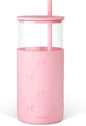 SANDJEST Glass Tumbler with Straw and Lid, Glass Water Bottle with Silicone by SANDJEST