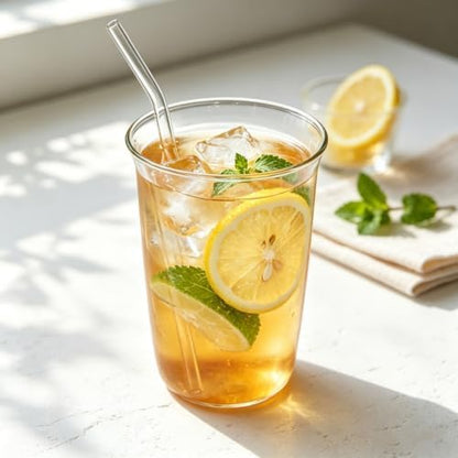 6 Pieces Drinking Glasses with Straw, 16 Oz Clear Water Glass Set | Lead-free - Image 8