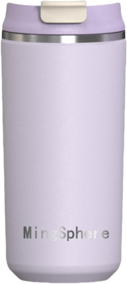 12oz Insulated Stainless Steel Coffee Cup, Lavender Purple | Travel Coffee Mug by MingSphere