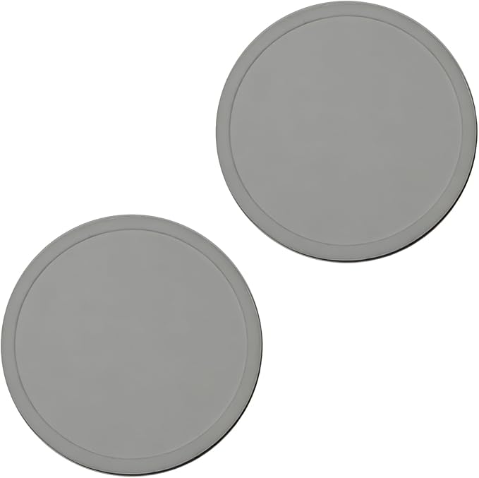 2 Pack Silicone Coasters for Drinks, Round Grey Coasters by Unknown